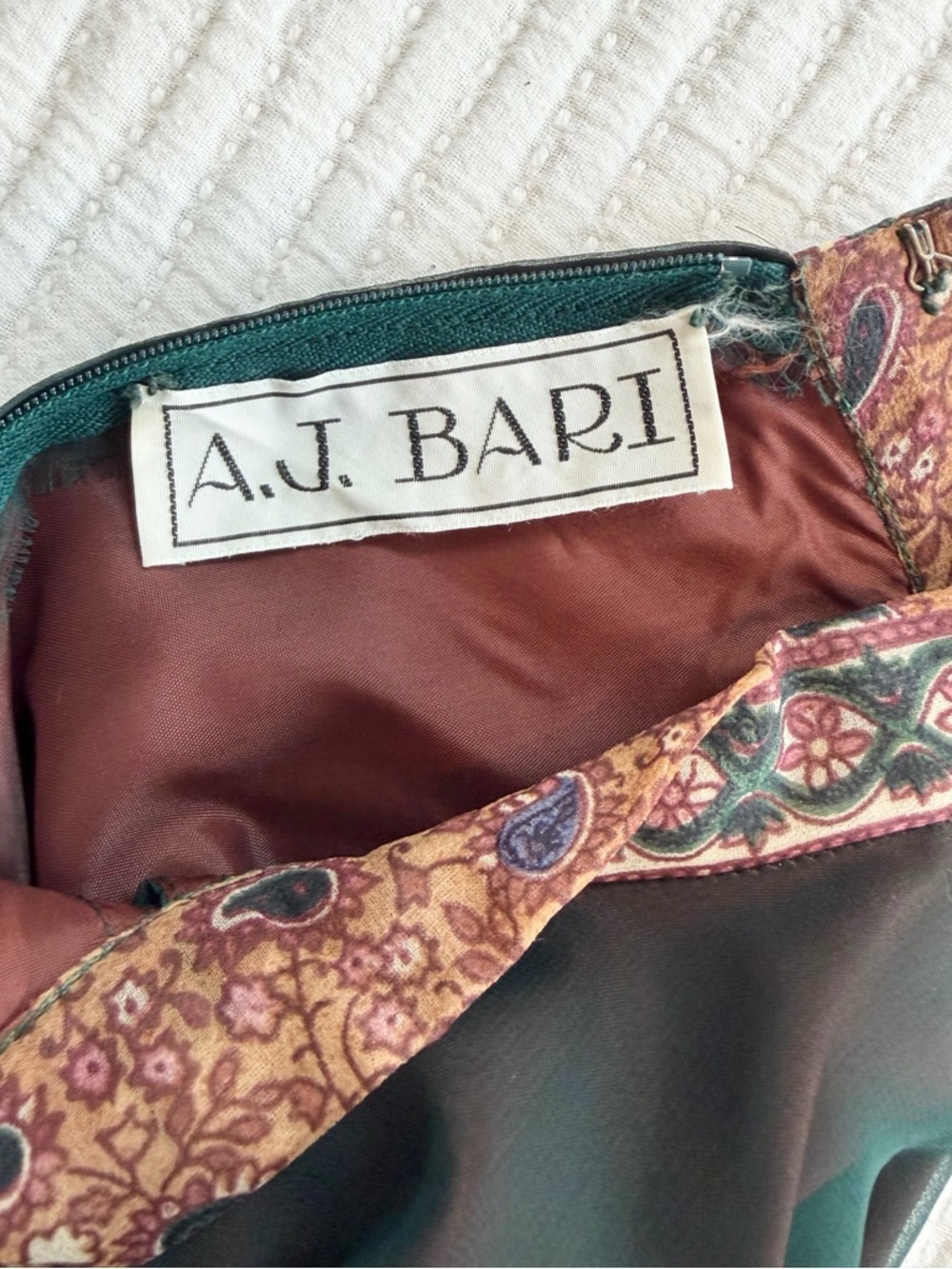 1970’s Vintage Bohemian Prairie Paisley Chiffon Maxi Dress by AJ Bari - Picture 3 of 10